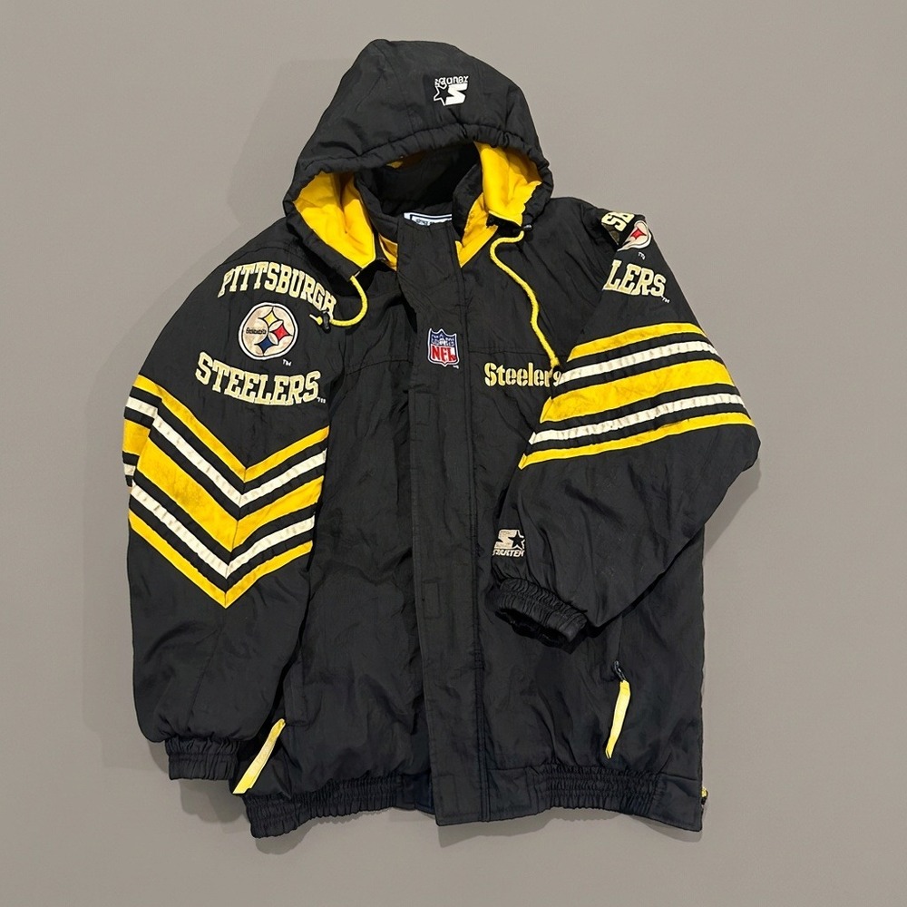 Vintage 90s Starter Pittsburgh Steelers Heavyweight Puffer Jacket NFL Mens L
